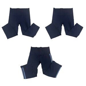 Yummie Lot of 3 Stretch Seamless Leggings Ribbed Texture Womens Sz M/L Black